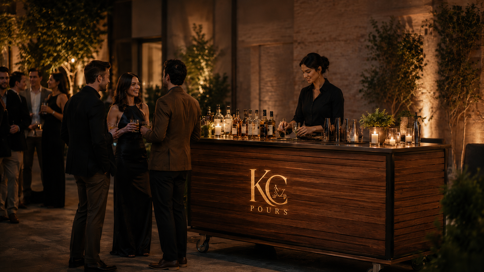 KC Pours mobile bar at an upscale evening event
